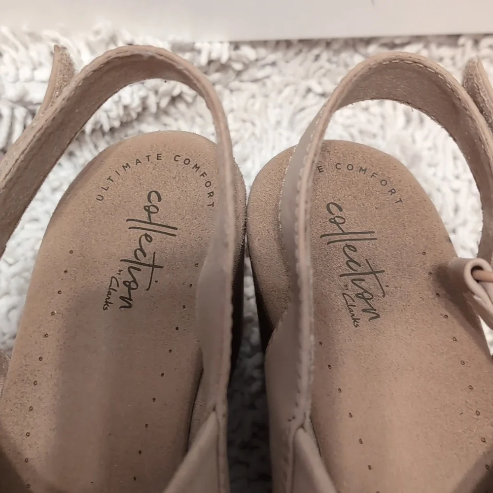 Clarks Annadel Nubuck Cork Platform Wedge Comfort Soft Sandals Heels Siz…